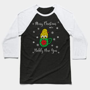 Merry Christmas And A Prickly New Year - Small Christmas Cactus In Poinsettia Mug Baseball T-Shirt